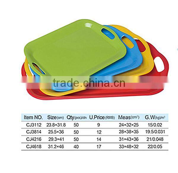 Serving Tray Sets, Square Melamine Handle Tray