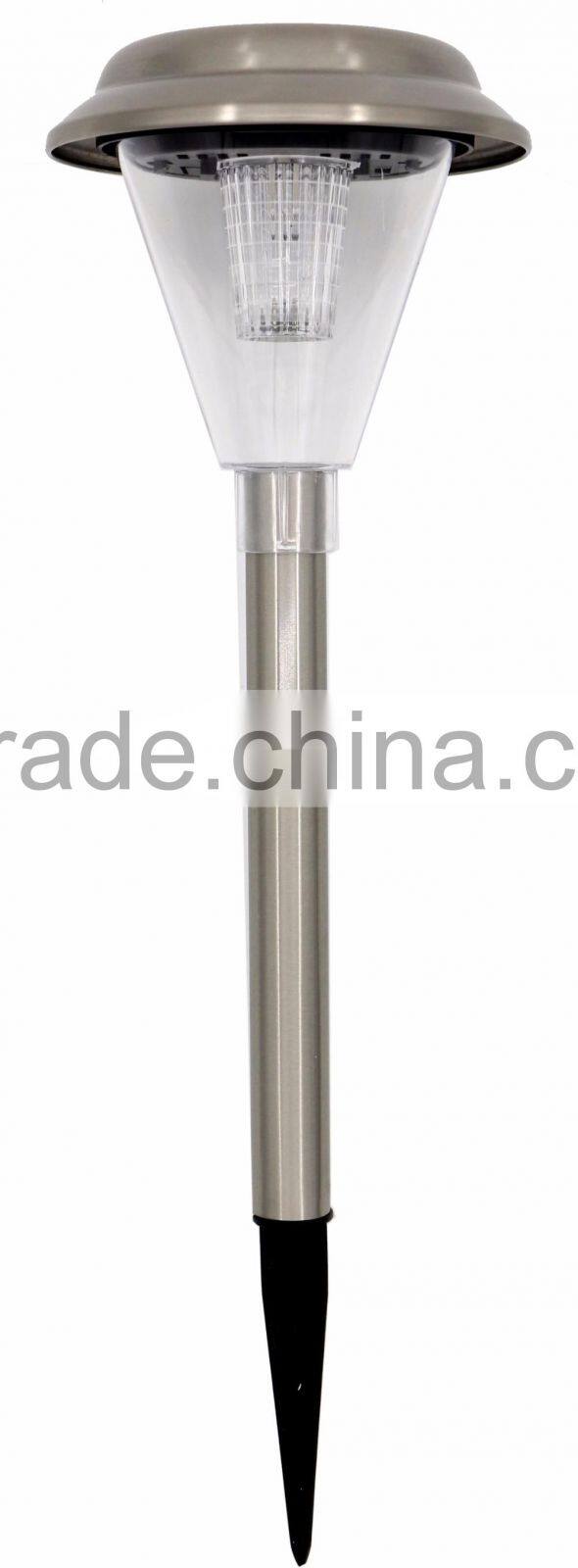 2-PC Stainless Steel Solar Pathway Garden Landscape Lawn LED Light