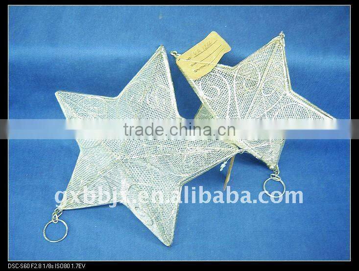 White iron wire star shape christmas decorative gifts