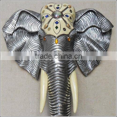 Artificial Home Indoor Decoration Resin Wall Animal Elephant Head Sculpture