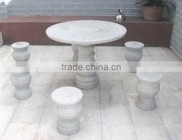 Outdoor granite stone tables and chairs