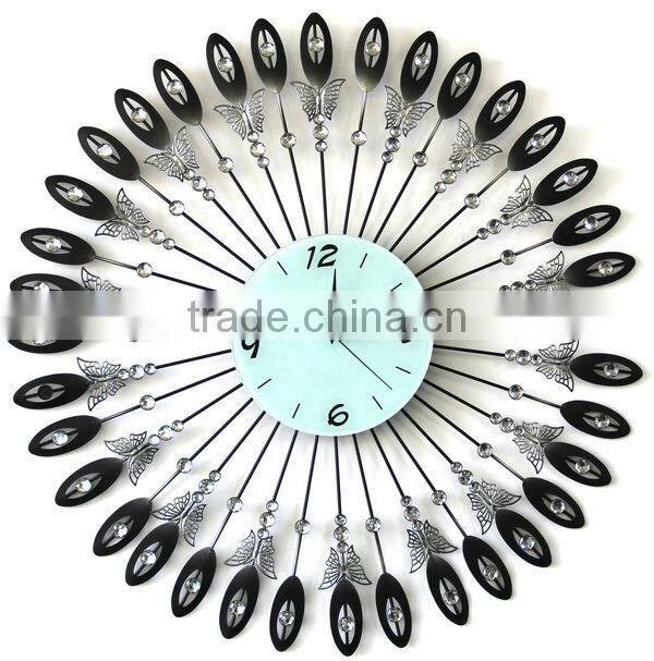 acrylic diamond metal wall clock