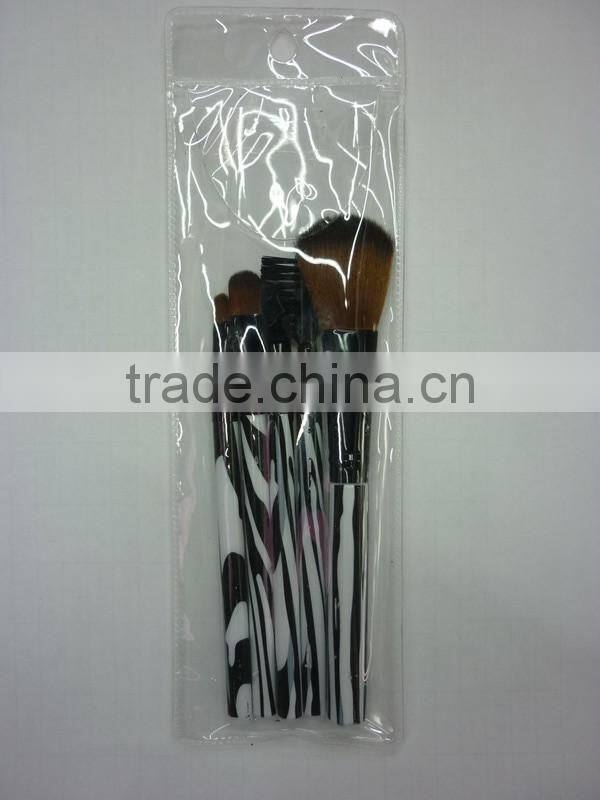 promotional make up kit 5 pcs makeup brush set with pvc case