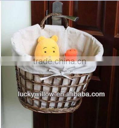 wicker bicycle basket with flower for bicycle (manufacture)