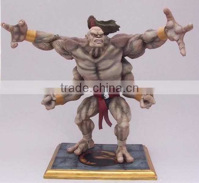 Customized fighting game player Mortal Kombat Goro statue