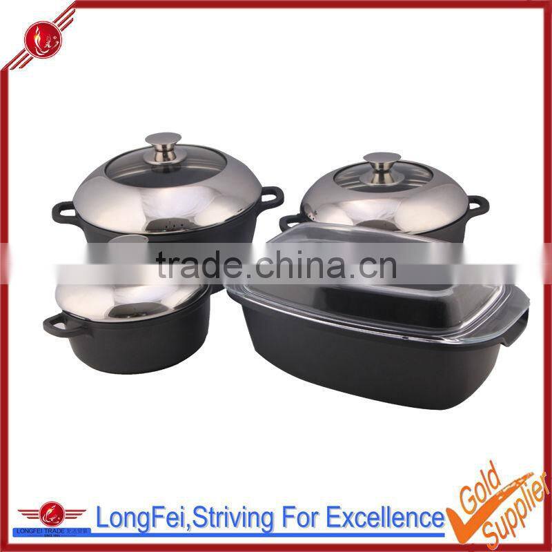 korea eco Die-cast aluminum ceramic colour cookware set with induction bottom