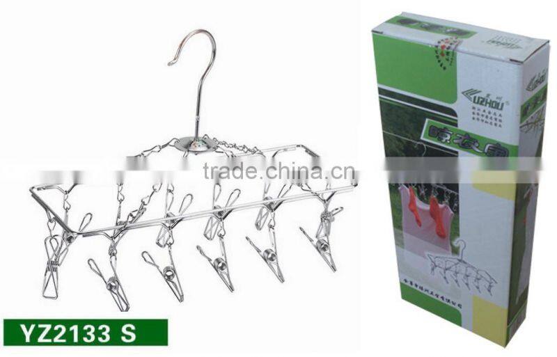 HIGH QUALITY 20 pcs hanger Laudry clothes clip hanger STAINLESS STEEL