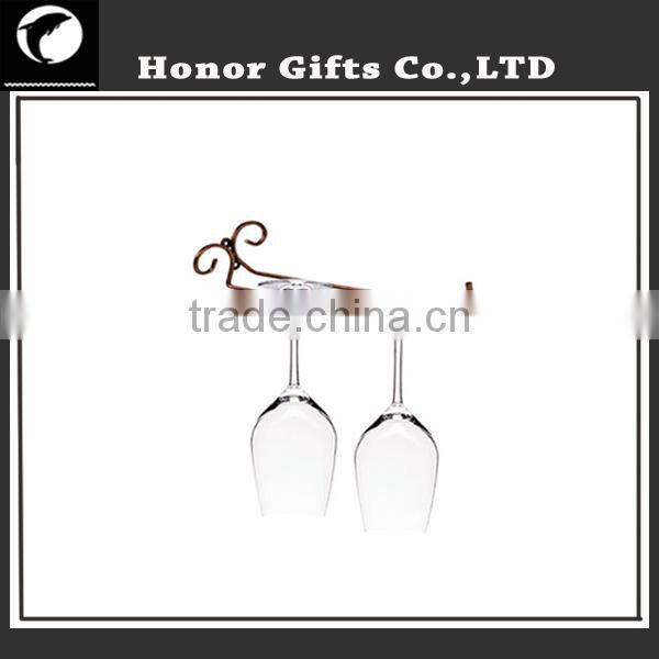 Iron Metal Wine Bottle Holder Glass Stemware Rack