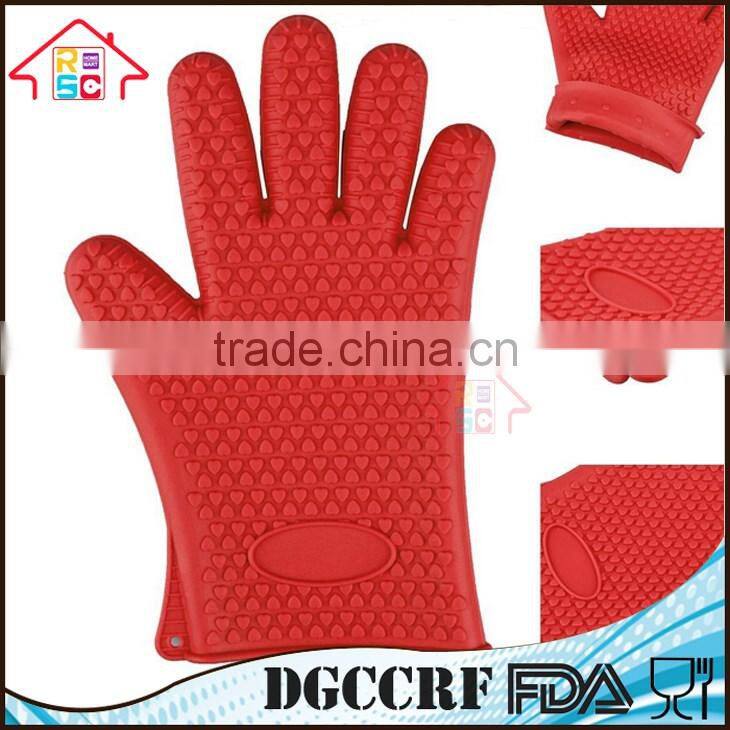NBRSC Heat Resistant Silicone Glove Cooking BBQ Oven Pot Holder Mitt Kitchen Finger Gloves