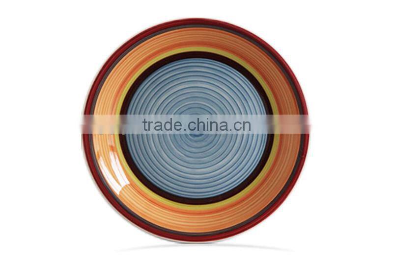 Colorful design handpainting ceramic dinner plate