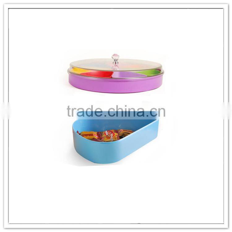 Kiwi fruit plastic trays, colorful plastic serving tray with compartments, wholesale dried fruit dish