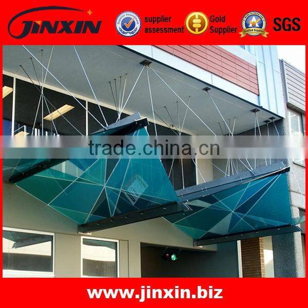 Modern Design Outdoor Tempered Glass Canopy / Rain Shelter Fittings/door window awnings