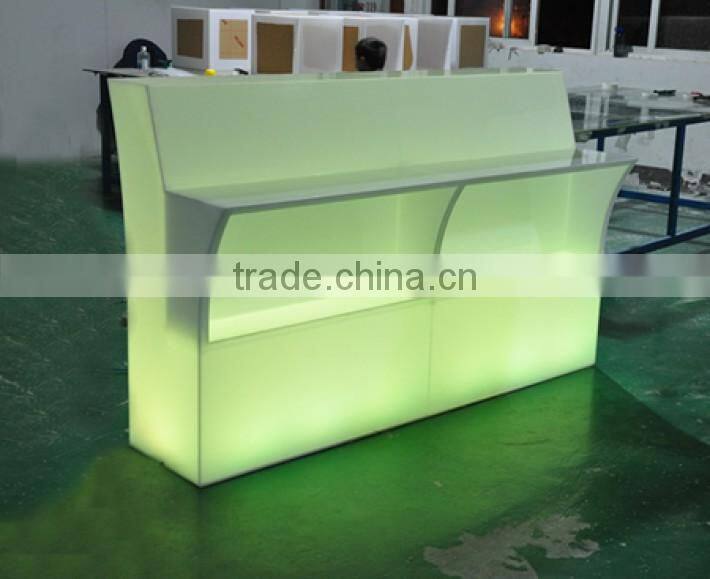 Modern unique waterproof plastic led lighted bar counter with rechargeable battery and remote control