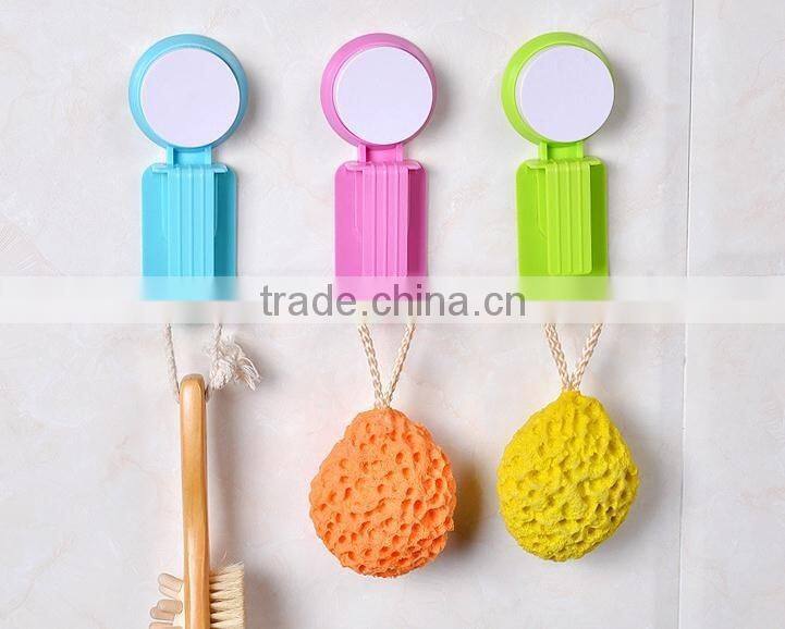 Vacuum suction cup kitchen and bathroom plastic basin hook/shelf/holder