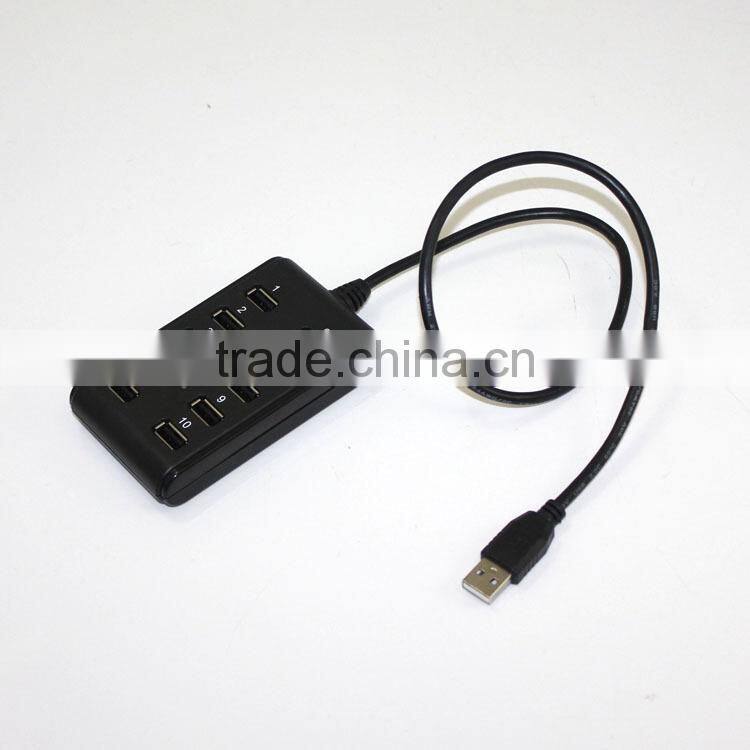 10 Ports High Performance USB 2.0 HUB with switch