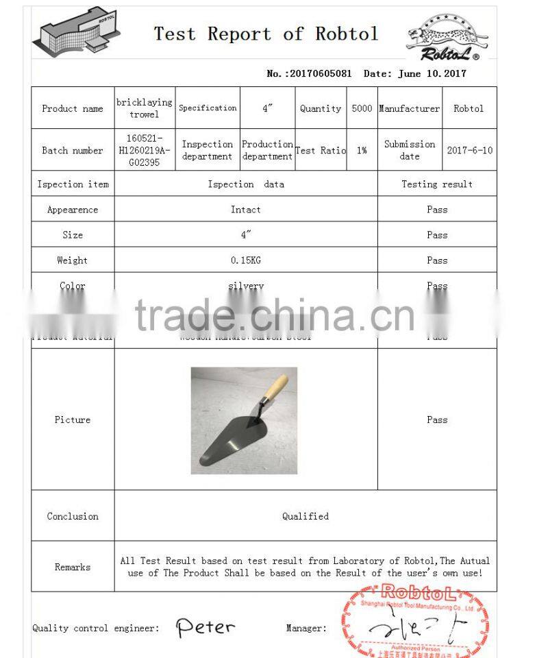 4" bricklaying trowel Taping Knife Plastering Trowel Scraper Putty Drywall Tool Steel Blade