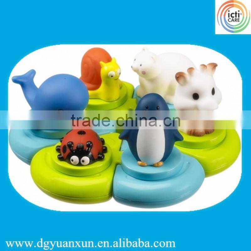 2015 new hot baby bath animal toy in Baby's Tub wholesale bath puzzle toy for kids from icti manufactiory