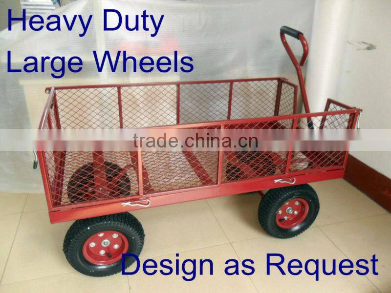 Steel Mesh Garden Wagon Cart
