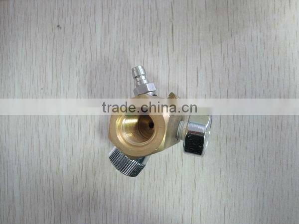 Paintball co2 valve with pressure gauge and Male connector