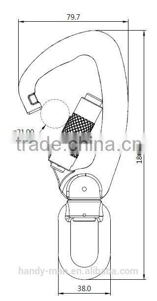 A304KTL Aluminum Swivel Load Indicator Snap Twist Lock Hook