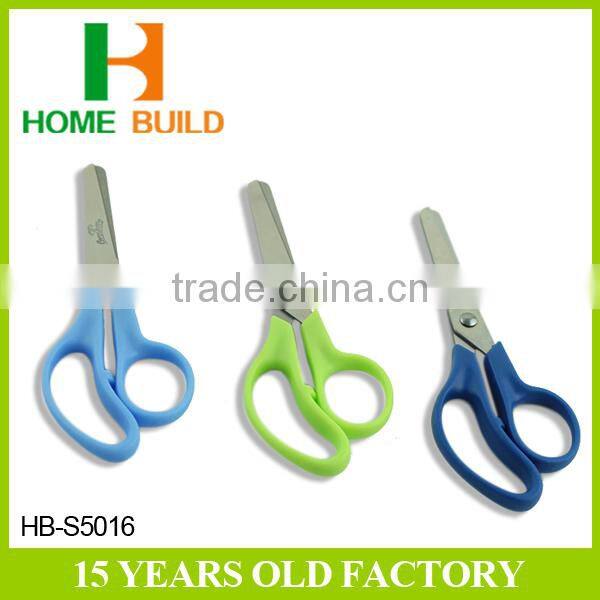 Factory price HB-S5016 Blunt head bending handle paper cutting scissors