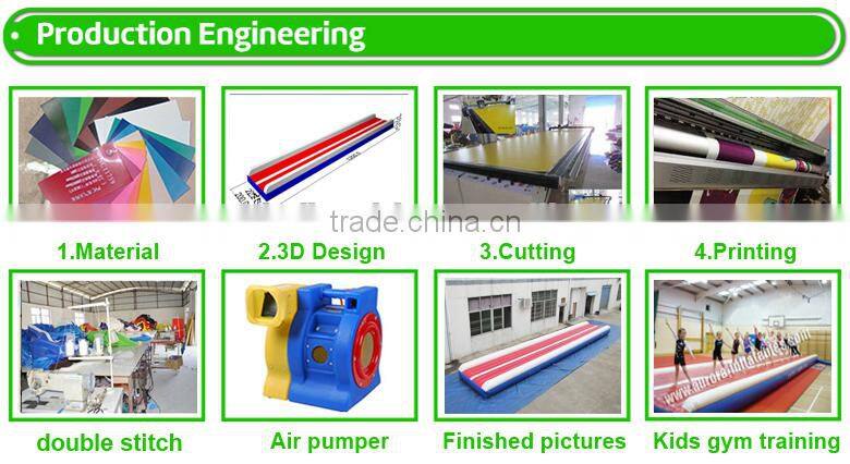 High quality lovely pink color inflatable gym mat with mini swimming pool inflatable air track for gym