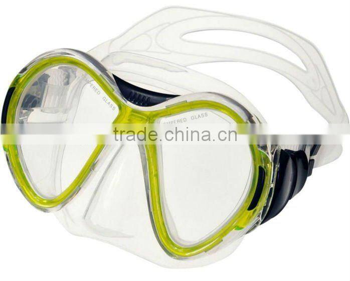 Safety tempered glass silicone waterproof cheap diving masks