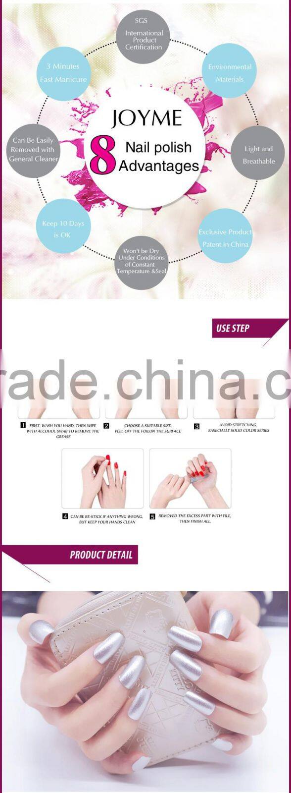 Nail art wholesale bettter nail patch nail polish strips