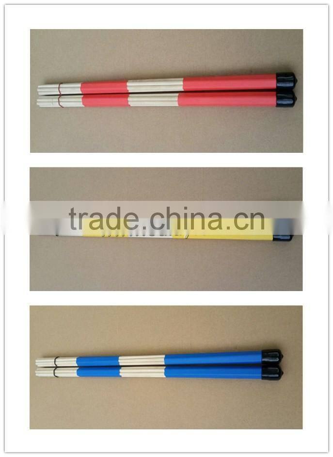 colorful 40cm drum brush sticks/drumsticks/bamboo sticks with rubber caps
