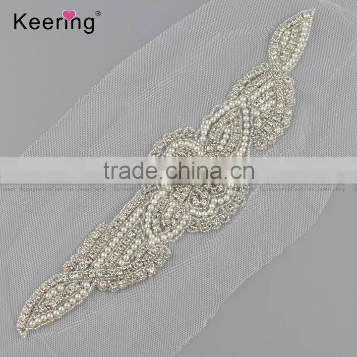 WRA-850 wholesale crystal rhinestone applique trimming for wedding dress