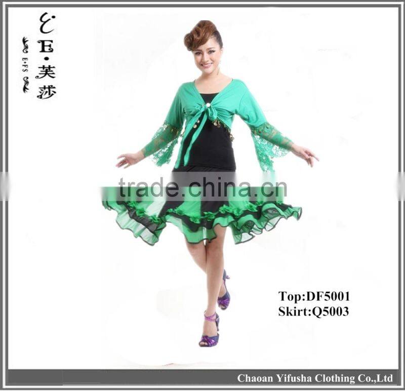 Elegant charming seamed latin dance petticoat belly dance petticoat