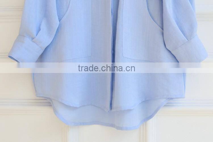 Stand Collar Long sleeve Tops Latest Fashion Blouse Design for Women