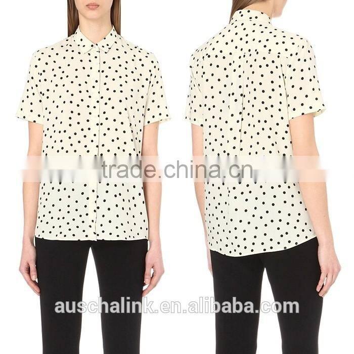 2016 new design ladies woven cheap shirt made in china