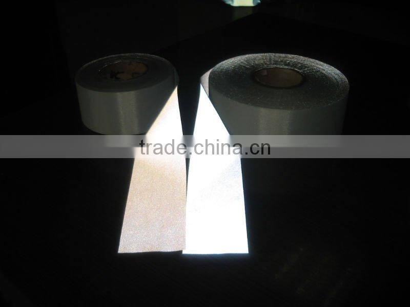 Silver grey reflective fabric tape