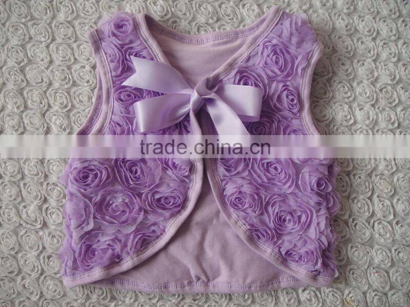 China wholesale light purple chiffon and cotton baby shrug