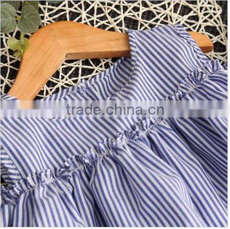 2017 wholesale lovely sweet liitle girl boutique clothing stripe off shoulder new design children summer dress