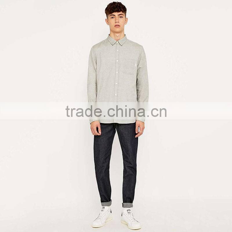 Wholesale 2016 new style casual long sleeve linen slim fit shirts for men