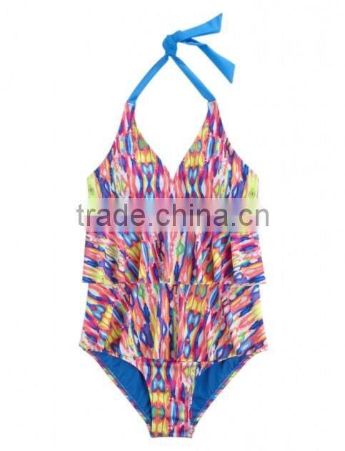 Top quality one piece design dark blue sexy women swimwear