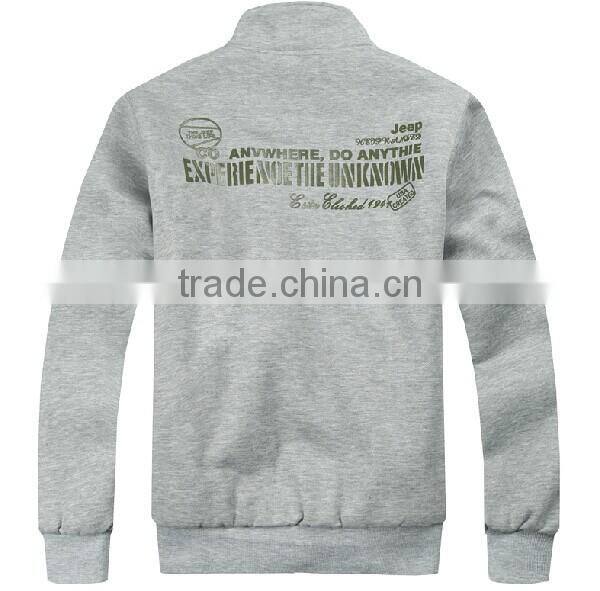 OEM Wholesale Knitting Inside Brushed Fleece 100% Cotton /Polyester /CVC /TC Stand Collar Jacket For Women Men