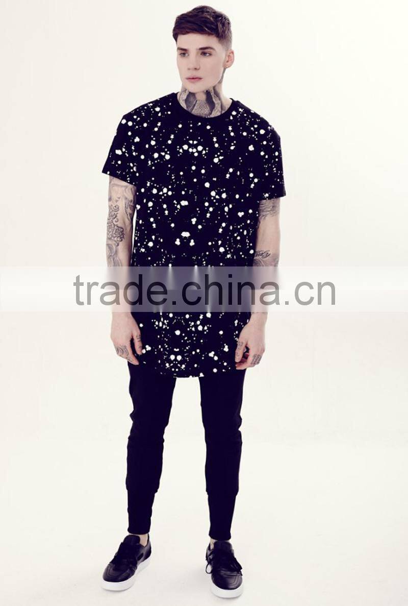 sublimation mens longline t shirt, men's elongated t shirt wholesale