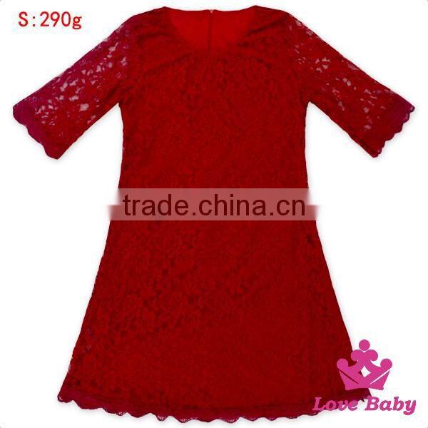 2017 New Design Children Clothing Lace Short Sleeve Ruffle Dress Baby Girl Party Dress Children Frocks Designs