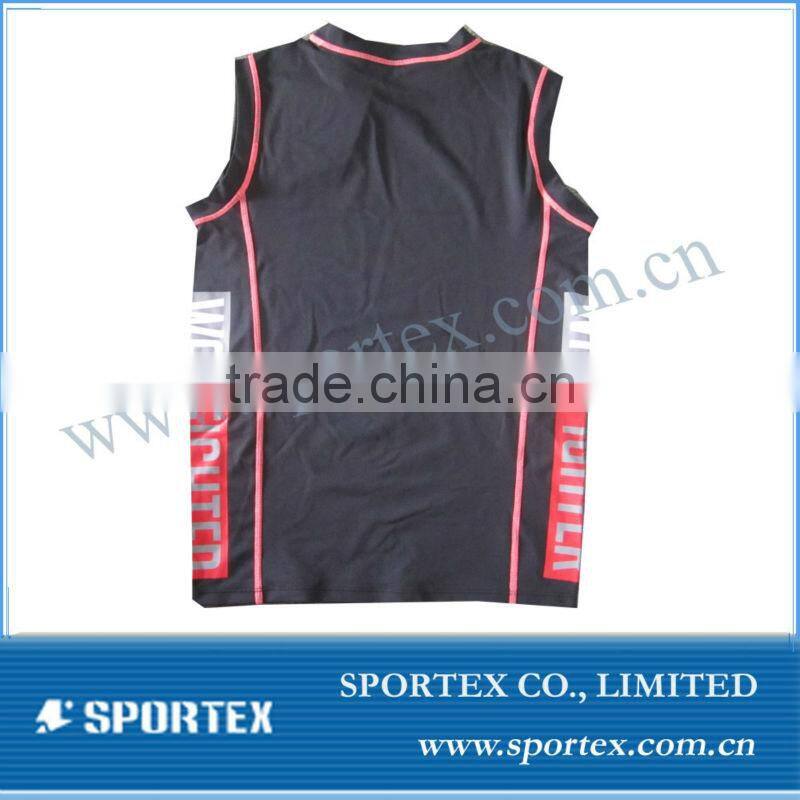 Wholesale custom compression vest / sleeveless compression shirts / compression wear for men
