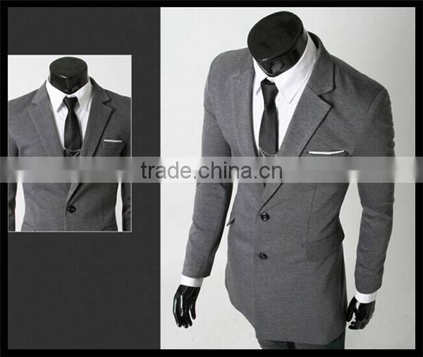 2016 latest european style velvet trendy business long blazer suit for man