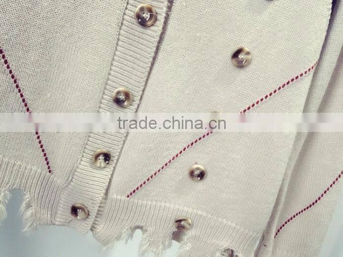 2017 new spring Korean sweater cardigan long loose Double-breasted tassels knit sweater