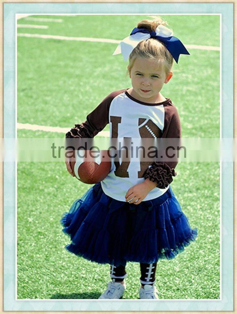 football icing ruffle raglan t-shirt wholesale icing ruffle shirt knit cotton tirple ruffle raglan t-shirt