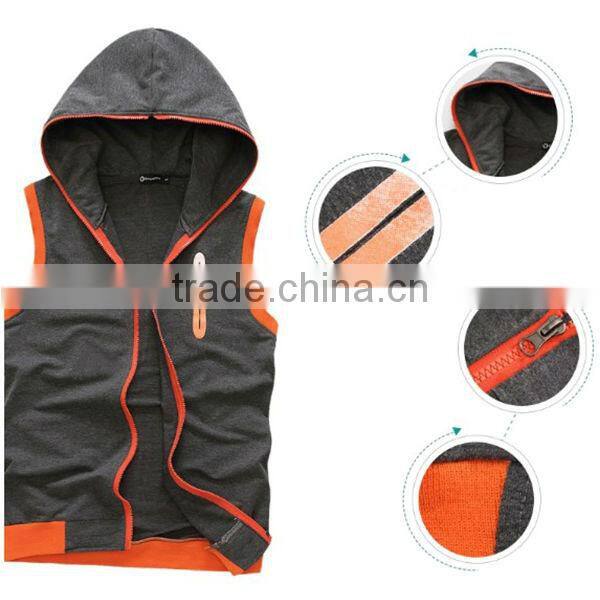 OEM wholesale custom clothing sleeveless hoodies