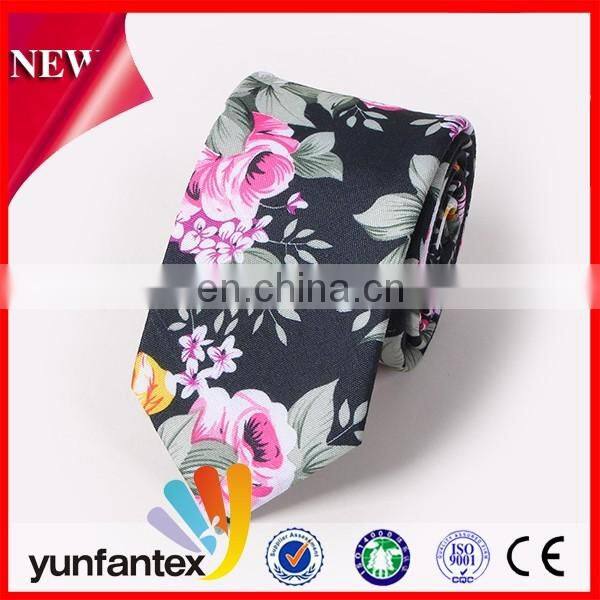 2017 newest design style casual 100 cotton printed necktie for men
