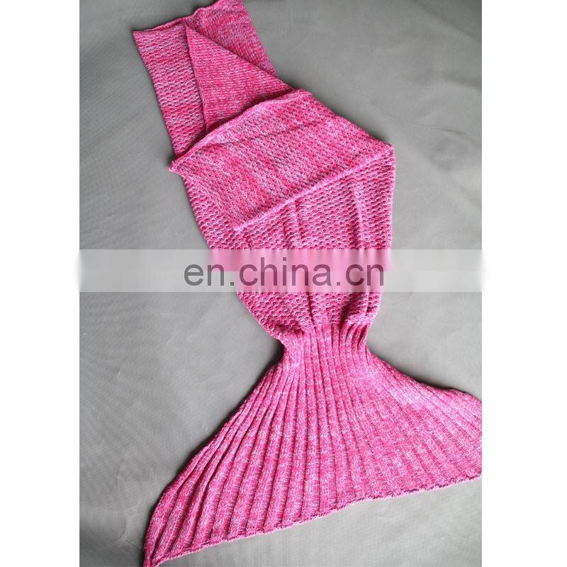 Fairy tale sea-maiden tail carpet knitted wool blend kids leisure nap blanket