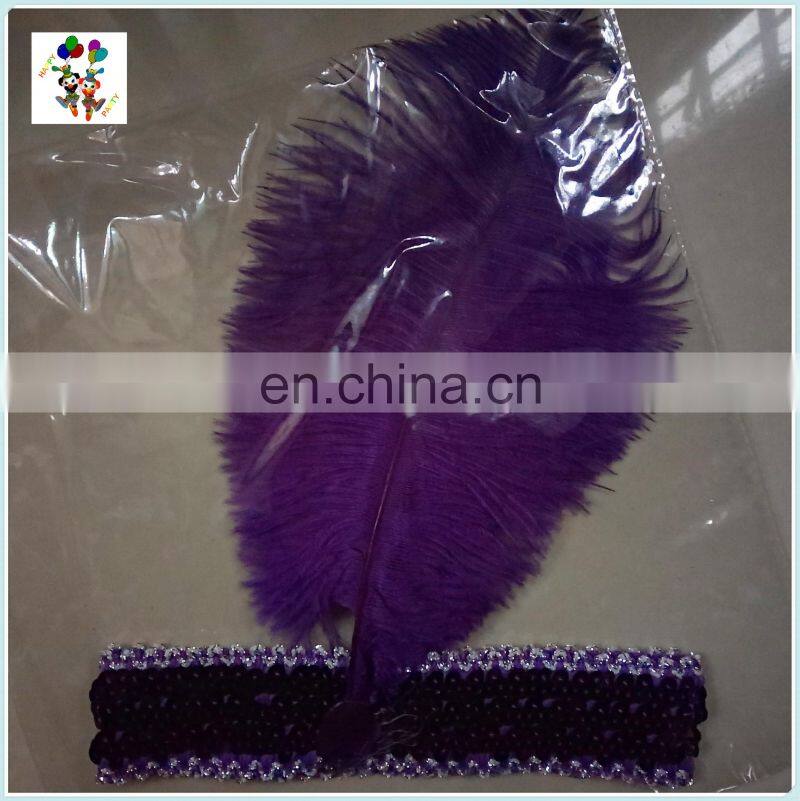 Cheap Party Fancy Dress Elastic Native Indian Feather Headbands HPC-0738