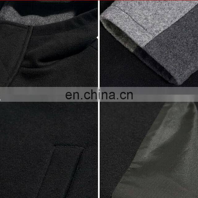 Wholesale OEM Design Hip Hop Clothing Contrast Cashmere Wool Varsity Letterman Jacket Men Baseball Jacket